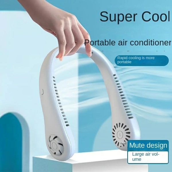 Mini Bladeless Neck Fan – USB Rechargeable, 3-Speed, Portable & Quiet Cooling for Outdoor, Office & Travel Use