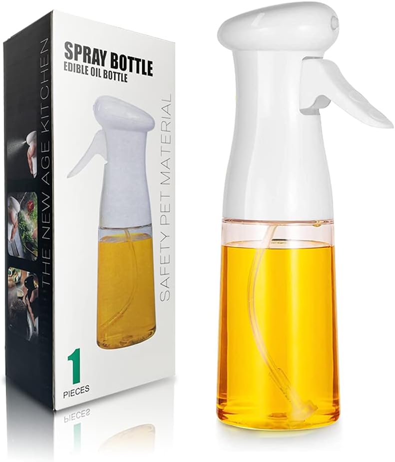 200ML Press-Type Oil Spray Bottle – Refillable Olive Oil & Vinegar Sprayer for Cooking, BBQ & Healthy Eating