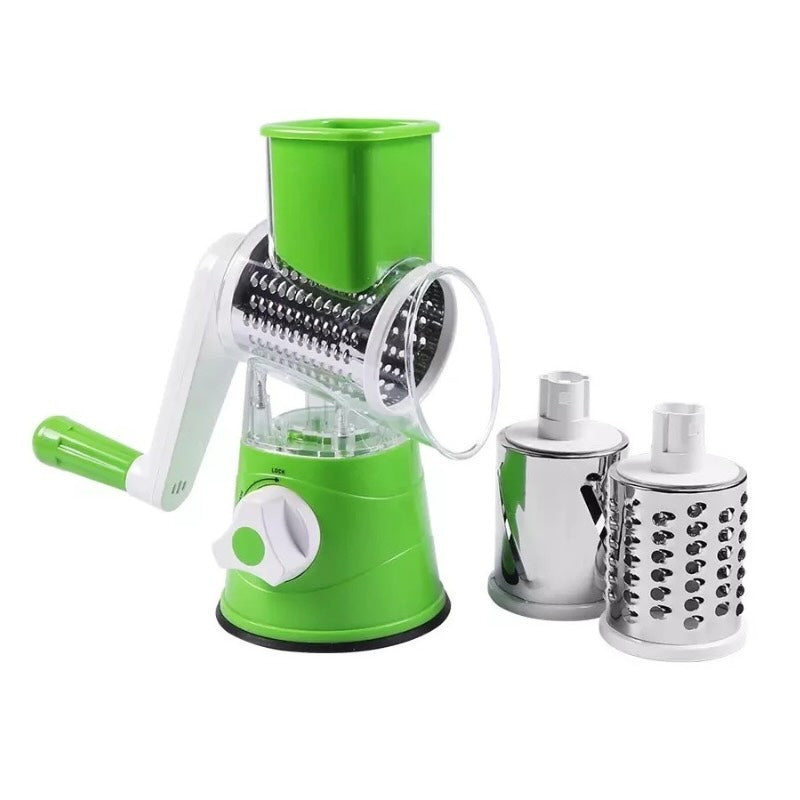 Multi-Functional Manual Drum Grater – 3-in-1 Vegetable Slicer, Shredder & Chopper for Kitchen Use