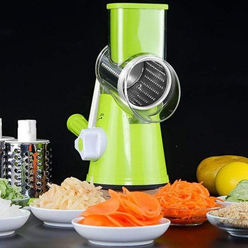 Multi-Functional Manual Drum Grater – 3-in-1 Vegetable Slicer, Shredder & Chopper for Kitchen Use