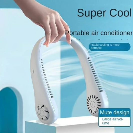 Mini Bladeless Neck Fan – USB Rechargeable, 3-Speed, Portable & Quiet Cooling for Outdoor, Office & Travel Use