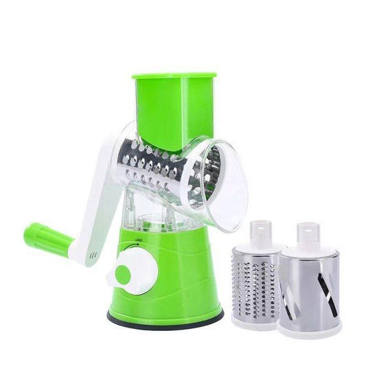 Multi-Functional Manual Drum Grater – 3-in-1 Vegetable Slicer, Shredder & Chopper for Kitchen Use