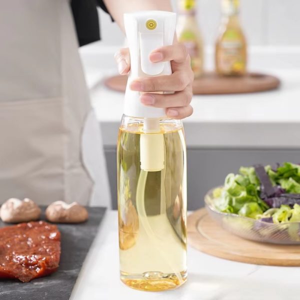 200ML Press-Type Oil Spray Bottle – Refillable Olive Oil & Vinegar Sprayer for Cooking, BBQ & Healthy Eating
