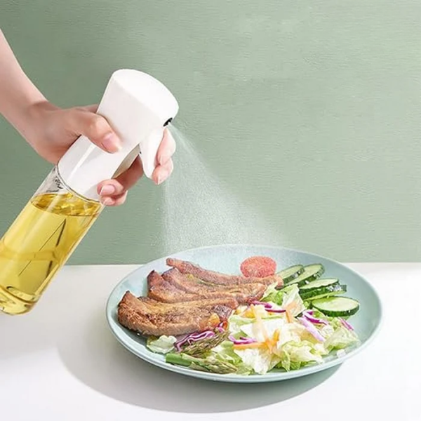 200ML Press-Type Oil Spray Bottle – Refillable Olive Oil & Vinegar Sprayer for Cooking, BBQ & Healthy Eating