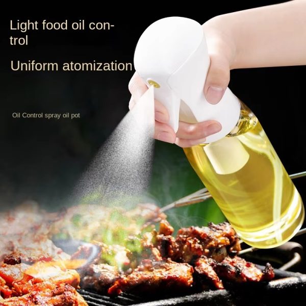 200ML Press-Type Oil Spray Bottle – Refillable Olive Oil & Vinegar Sprayer for Cooking, BBQ & Healthy Eating