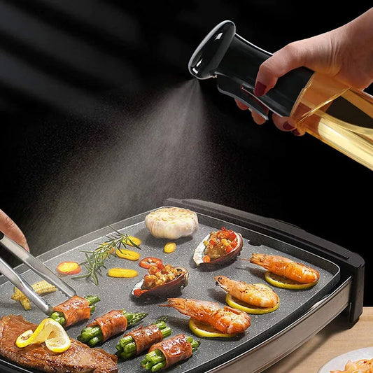 200ML Press-Type Oil Spray Bottle – Refillable Olive Oil & Vinegar Sprayer for Cooking, BBQ & Healthy Eating